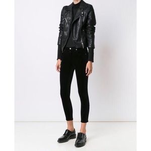 NEW Rag & Bone Black Velvet cropped Skinny Pants
